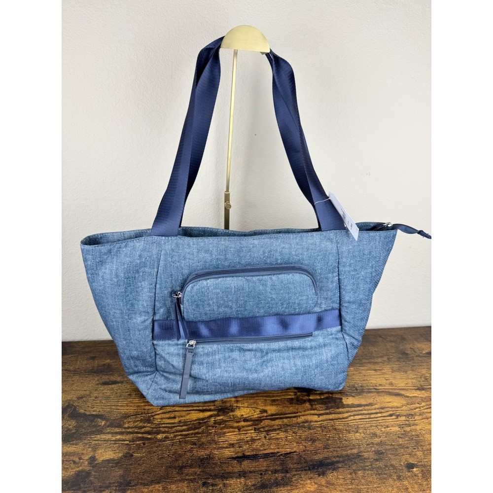 NEW MultiSac Blue Denim Color Cliffside Sunglass Holder Weekender Tote (reg $80)